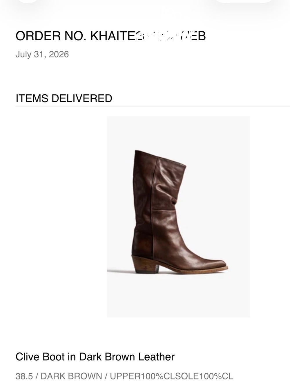 KHAITE Clive Knee Boot in Dark Brown Leather